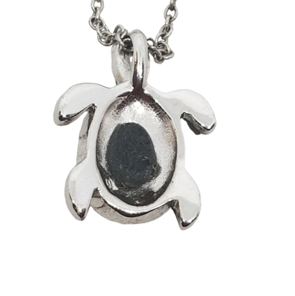 SILVERTONED & CRYSTAL NWOT TURTLE PENDANT CHAIN NECKLACE - Picture 4 of 5